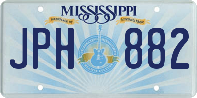 MS license plate JPH882