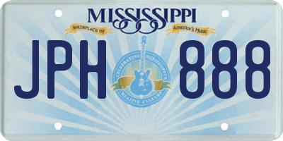 MS license plate JPH888