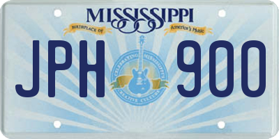 MS license plate JPH900
