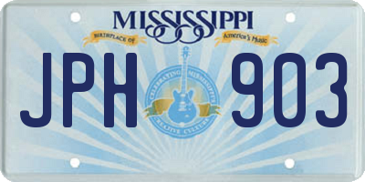 MS license plate JPH903