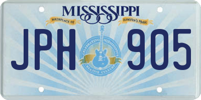 MS license plate JPH905