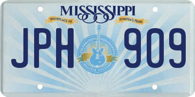 MS license plate JPH909