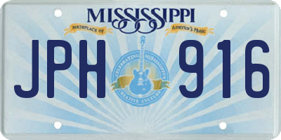 MS license plate JPH916