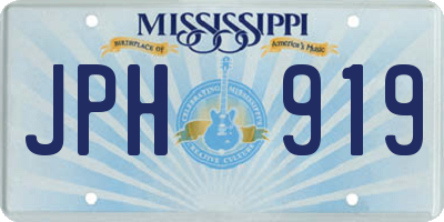 MS license plate JPH919