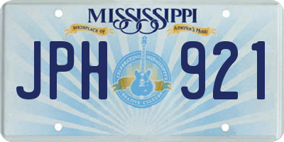 MS license plate JPH921