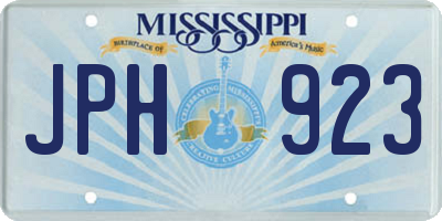 MS license plate JPH923