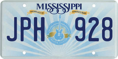 MS license plate JPH928