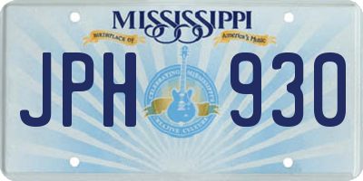 MS license plate JPH930