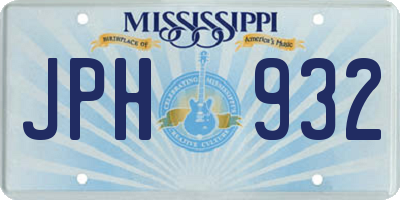 MS license plate JPH932