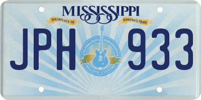 MS license plate JPH933