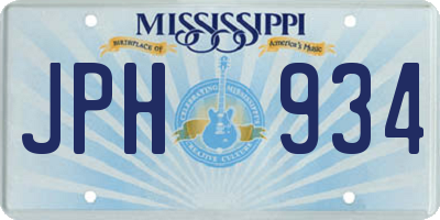 MS license plate JPH934