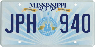 MS license plate JPH940