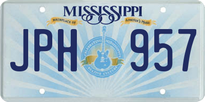 MS license plate JPH957