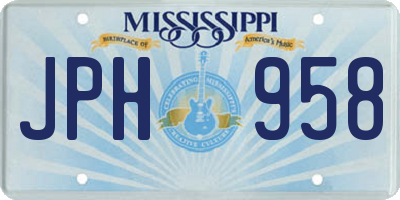 MS license plate JPH958