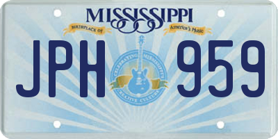 MS license plate JPH959