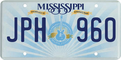 MS license plate JPH960
