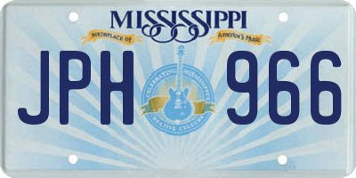 MS license plate JPH966