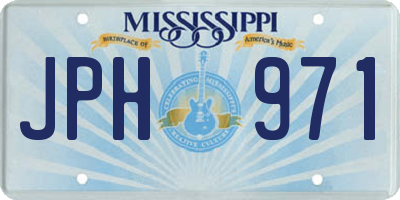 MS license plate JPH971