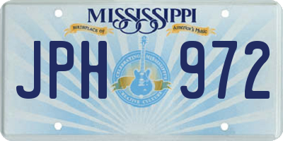 MS license plate JPH972