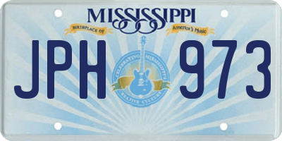 MS license plate JPH973