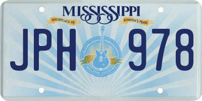 MS license plate JPH978