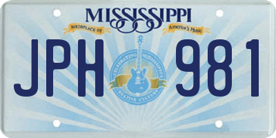 MS license plate JPH981