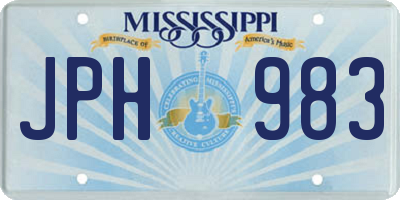 MS license plate JPH983