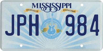 MS license plate JPH984