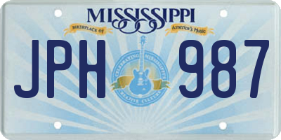 MS license plate JPH987
