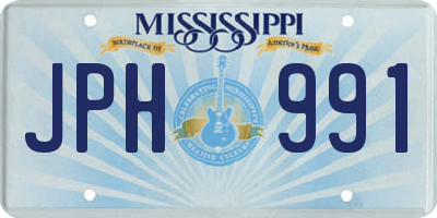 MS license plate JPH991