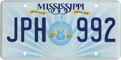 MS license plate JPH992