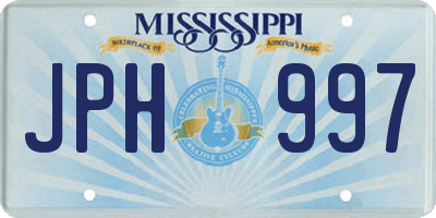 MS license plate JPH997