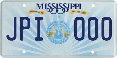 MS license plate JPI000