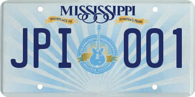 MS license plate JPI001