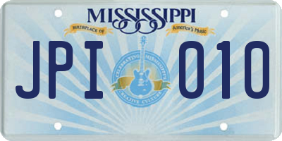 MS license plate JPI010