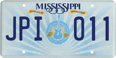 MS license plate JPI011