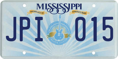 MS license plate JPI015
