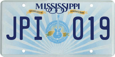 MS license plate JPI019