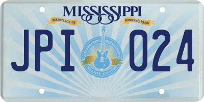 MS license plate JPI024