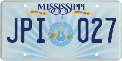 MS license plate JPI027