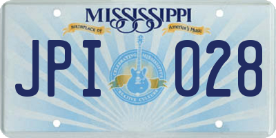 MS license plate JPI028
