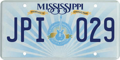 MS license plate JPI029