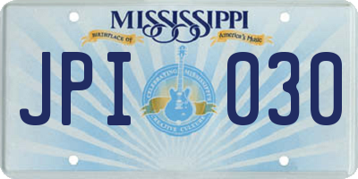 MS license plate JPI030
