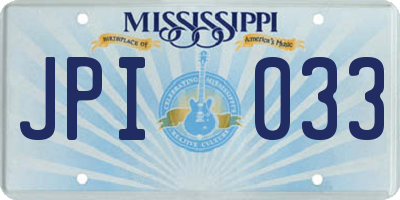 MS license plate JPI033