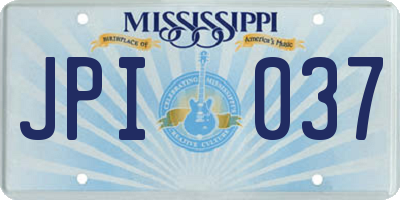 MS license plate JPI037