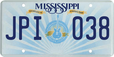MS license plate JPI038