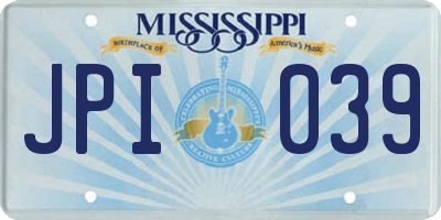 MS license plate JPI039