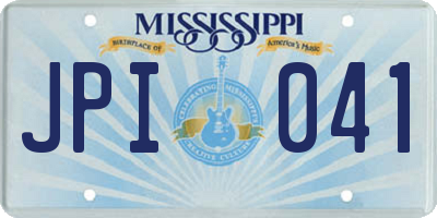 MS license plate JPI041