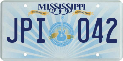 MS license plate JPI042