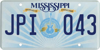 MS license plate JPI043